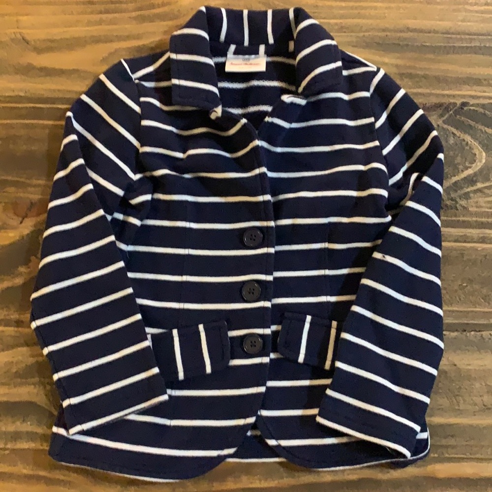 Hanna Andersson Size 110 Girls 100% Cotton Jacket Striped 4T